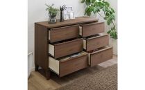 大川家具&nbsp;幅120cm&nbsp;3段&nbsp;チェスト&nbsp;レッドオーク&nbsp;-leo-レオ