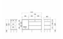 大川家具&nbsp;幅120cm&nbsp;サイドボード&nbsp;レッドオーク&nbsp;-leo-レオ