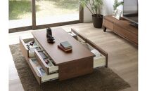 大川家具&nbsp;幅120cm&nbsp;センターテーブル&nbsp;ウォールナット&nbsp;-leo-レオ