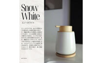 泡ソープ美濃焼ディスペンサー&nbsp;＜スノーホワイト＞木製コースター付き