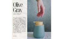泡ソープ美濃焼ディスペンサー&nbsp;＜オリーブグレー＞木製コースター付き