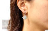 【七宝】青い花のイヤリング SV（銀色・M）- ギフト包装付き -