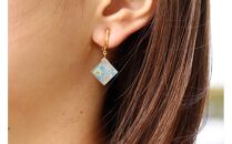 【七宝】青い花のイヤリング SV（金色・S）- ギフト包装付き -