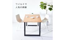 【クールな黒鉄脚のダイニングテーブル】&nbsp;TEZUダイニングテーブル120&nbsp;オーク&nbsp;無垢材&nbsp;国産&nbsp;大川家具