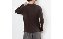 レディースハイネックカットソー&nbsp;長袖&nbsp;ブラウン&nbsp;L