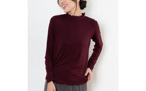 レディースハイネックカットソー&nbsp;長袖&nbsp;ボルドー&nbsp;L
