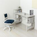 らくらく組立&nbsp;棚付デスク&nbsp;Ｗ120&nbsp;ホワイト&nbsp;約W120×D51×H98.5(76)cm&nbsp;AKU104477501