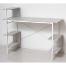 らくらく組立&nbsp;棚付デスク&nbsp;Ｗ120&nbsp;ホワイト&nbsp;約W120×D51×H98.5(76)cm&nbsp;AKU104477501