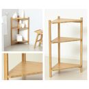 Bamboo&nbsp;コーナーラック3段&nbsp;ナチュラル&nbsp;約幅34×奥行34×高さ74cm&nbsp;AKU1044766