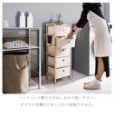 天然木 ファブリックチェスト5段 約幅32cm×奥行26cm×高さ92.5cm BYT1044469