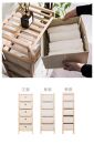 天然木 ファブリックチェスト5段 約幅32cm×奥行26cm×高さ92.5cm BYT1044469