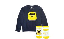 鉄道グッズセット（もこもこトレーナー１００cmと子ども用くつした）