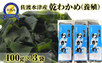 佐渡水津産乾燥わかめ（養殖)100g×3袋セット