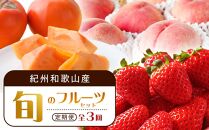 【2・7・11月 全3回】紀州和歌山産旬のフルーツセット（いちご・桃・富有柿）定期便 【魚鶴商店】【UT69】