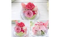 母の日ギフト&nbsp;プリザーブドフラワー&nbsp;幸運のモチーフ付&nbsp;ガラスドーム&nbsp;【母の日】ver