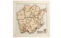 岡山県産ヒノキ使用　岡山県地図パズル 【思いやり型返礼品（支援型)】