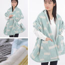 【ポケット付】洗えるタスマニアラムウール混大判ストール&nbsp;グリーン&nbsp;70×180cm&nbsp;&nbsp;OTW-7018-GR