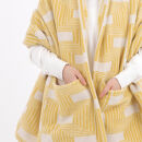 【ポケット付】洗えるタスマニアラムウール混大判ストール&nbsp;イエロー&nbsp;70×180cm&nbsp;&nbsp;OTW-7018-YE