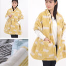 【ポケット付】洗えるタスマニアラムウール混大判ストール&nbsp;イエロー&nbsp;70×180cm&nbsp;&nbsp;OTW-7018-YE