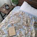 椿オイル加工&nbsp;ふんわり綿毛布&nbsp;シングルサイズ&nbsp;約140×200cm&nbsp;ブルー&nbsp;CNM-300-BL