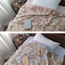 ［2枚組］椿オイル加工&nbsp;ふんわり綿毛布&nbsp;シングルサイズ（約140×200cm）×1セット（ピンク1枚・ブルー1枚）&nbsp;CNM-300-2P