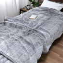 ［シングル］吸湿発熱リッチファー2枚合わせ毛布&nbsp;約140×200cm×グレー1枚&nbsp;JY-2401-GY