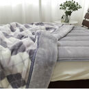 ［掛敷セット］吸湿発熱あったかボリューム毛布(約140×220cm)グレー1枚&敷パッド(約100×205cm)グレー1枚(シングル)&nbsp;JM-HTP-GY