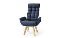 イス&nbsp;回転ファブリックチェア　ハイバック&nbsp;FACN-KHB&nbsp;ブルー