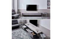 テレビボード&nbsp;幅220cm&nbsp;ローボード&nbsp;テレビ台&nbsp;リスボン&nbsp;グラスグレー×マーブルホワイト&nbsp;【モーブル】【大川家具】