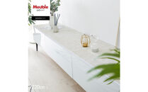 テレビボード&nbsp;幅220cm&nbsp;ローボード&nbsp;テレビ台&nbsp;リスボン&nbsp;グラスホワイト×マーブルホワイト&nbsp;【モーブル】【大川家具】