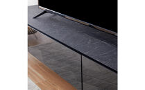 テレビボード&nbsp;幅220cm&nbsp;ローボード&nbsp;テレビ台&nbsp;リスボン&nbsp;グラスブラック×マーブルブラック&nbsp;【モーブル】【大川家具】