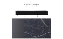 テレビボード&nbsp;幅220cm&nbsp;ローボード&nbsp;テレビ台&nbsp;リスボン&nbsp;グラスブラック×マーブルブラック&nbsp;【モーブル】【大川家具】