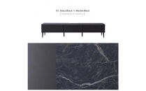 テレビボード&nbsp;幅200cm&nbsp;ローボード&nbsp;テレビ台&nbsp;リスボン&nbsp;グラスブラック×マーブルブラック&nbsp;【モーブル】【大川家具】