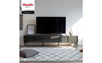 テレビボード&nbsp;幅180cm&nbsp;ローボード&nbsp;テレビ台&nbsp;リスボン&nbsp;グラスブラック×マーブルブラック&nbsp;【モーブル】【大川家具】