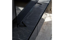 テレビボード&nbsp;幅180cm&nbsp;ローボード&nbsp;テレビ台&nbsp;リスボン&nbsp;グラスブラック×マーブルブラック&nbsp;【モーブル】【大川家具】