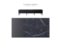 テレビボード&nbsp;幅180cm&nbsp;ローボード&nbsp;テレビ台&nbsp;リスボン&nbsp;グラスブラック×マーブルブラック&nbsp;【モーブル】【大川家具】