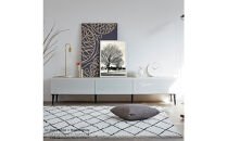 テレビボード&nbsp;幅180cm&nbsp;ローボード&nbsp;テレビ台&nbsp;リスボン&nbsp;グラスホワイト×マーブルホワイト&nbsp;【モーブル】【大川家具】