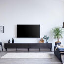 テレビボード&nbsp;幅240cm&nbsp;ローボード&nbsp;テレビ台&nbsp;リスボン&nbsp;グラスブラック(GBK)×マーブルブラック&nbsp;【モーブル】【大川家具】