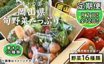 【定期便】晴れの国おかやま　旬野菜たっぷり16種〈月2回・全12回〉【定期便 野菜 ほうれん草 小松菜 水菜 春菊 青ネギ 白ネギ 白菜 大根 人参 ごぼう 玉ねぎ 蓮根 おまかせ 岡山県 おすすめ 人気】
