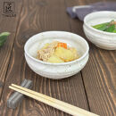 信楽焼　いろどり小鉢2個セット（白釉花曇り）