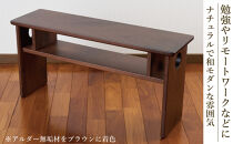 ローテーブル&nbsp;木製&nbsp;座卓&nbsp;机&nbsp;デスク&nbsp;棚付き&nbsp;収納&nbsp;憩-いこい-&nbsp;ブラウン色&nbsp;Sサイズ&nbsp;大川家具