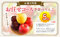 季節のりんご『お任せコース』（５ｋｇ）（予約制）（りんご&nbsp;林檎&nbsp;フルーツ&nbsp;ビタミン&nbsp;果物&nbsp;くだもの&nbsp;上伊那&nbsp;宮田村&nbsp;長野&nbsp;信州&nbsp;甘い&nbsp;新鮮&nbsp;人気&nbsp;ギフト&nbsp;贈答&nbsp;&nbsp;特産品）