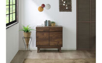 【ウォールナット】大川家具&nbsp;幅80cm&nbsp;サイドボード-ramsey-ラムジー