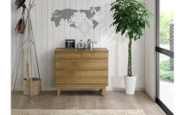 【レッドオーク】大川家具&nbsp;幅90cm&nbsp;3段&nbsp;チェスト&nbsp;&nbsp;-ramsey-ラムジー