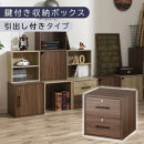 【完成品でお届け】鍵付き収納ボックス〔幅35cm・引出し付きタイプ〕（ウォールナット）キューブボックス&nbsp;扉付き&nbsp;鍵付き&nbsp;カラーボックス&nbsp;収納ボックス&nbsp;引き出し&nbsp;LKANET300208-3-WAL
