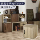 【完成品でお届け】鍵付き収納ボックス〔幅35cm・扉付きタイプ〕（オーク）キューブボックス&nbsp;扉付き&nbsp;鍵付き&nbsp;カラーボックス&nbsp;収納ボックス&nbsp;引き出し&nbsp;LKANET300208-4-OAK