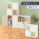 【完成品でお届け】収納ボックス〔Bタイプ〕（ホワイト）収納棚&nbsp;扉付き&nbsp;キャビネット&nbsp;ラック&nbsp;棚&nbsp;カラーボックス&nbsp;スリム&nbsp;2段&nbsp;可動棚&nbsp;本棚&nbsp;収納家具&nbsp;リビング&nbsp;LKANET300248-B-WH