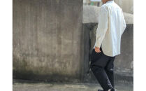 OSOCU　知多木綿 無漂白無染色生地 バンドカラーシャツ Lサイズ