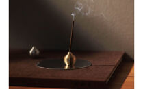 堺の伝統産品 お香立て [しずく-BRASS]とincense holder plate [BRASS] セット