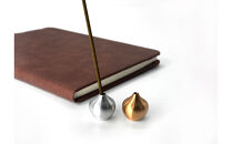 堺の伝統産品 お香立て [しずく-BRASS]とincense holder plate [BRASS] セット
